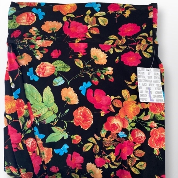 LuLaRoe Azure Multi Color Floral Print Skirt NWT Size L - Picture 2 of 6